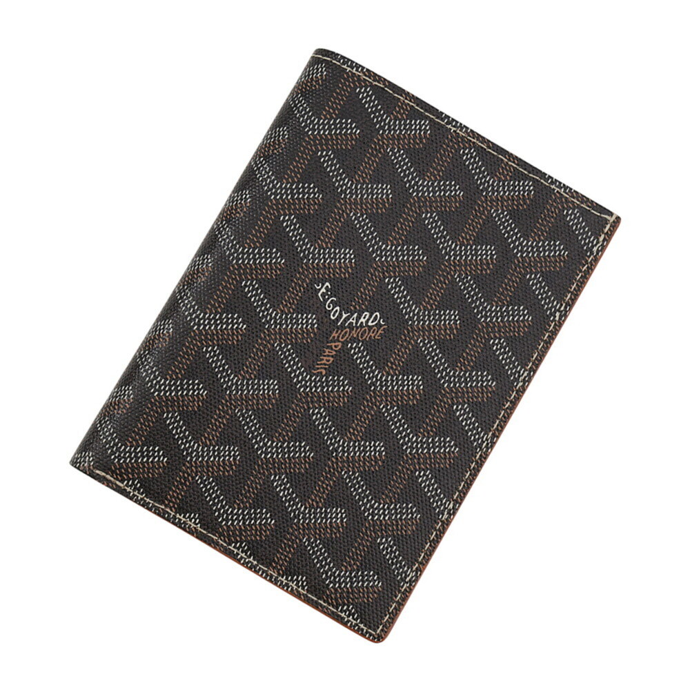 Goyard long wallet, leather, GOYARD herringbone pattern, black, wallet/coin c...